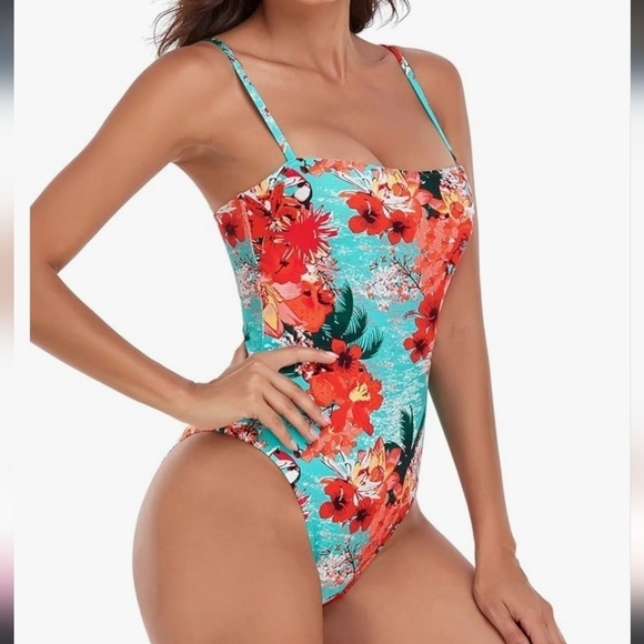 RELLECIGA Hawaiian Inspired Floral One Piece Swimsuit - Size S - Picture 2 of 12